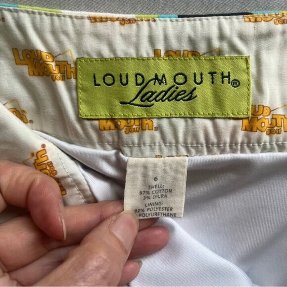 Loudmouth Golf Skort Shagadelic Black Size 6 Classic Cotton Skirt - Picture 3 of 8